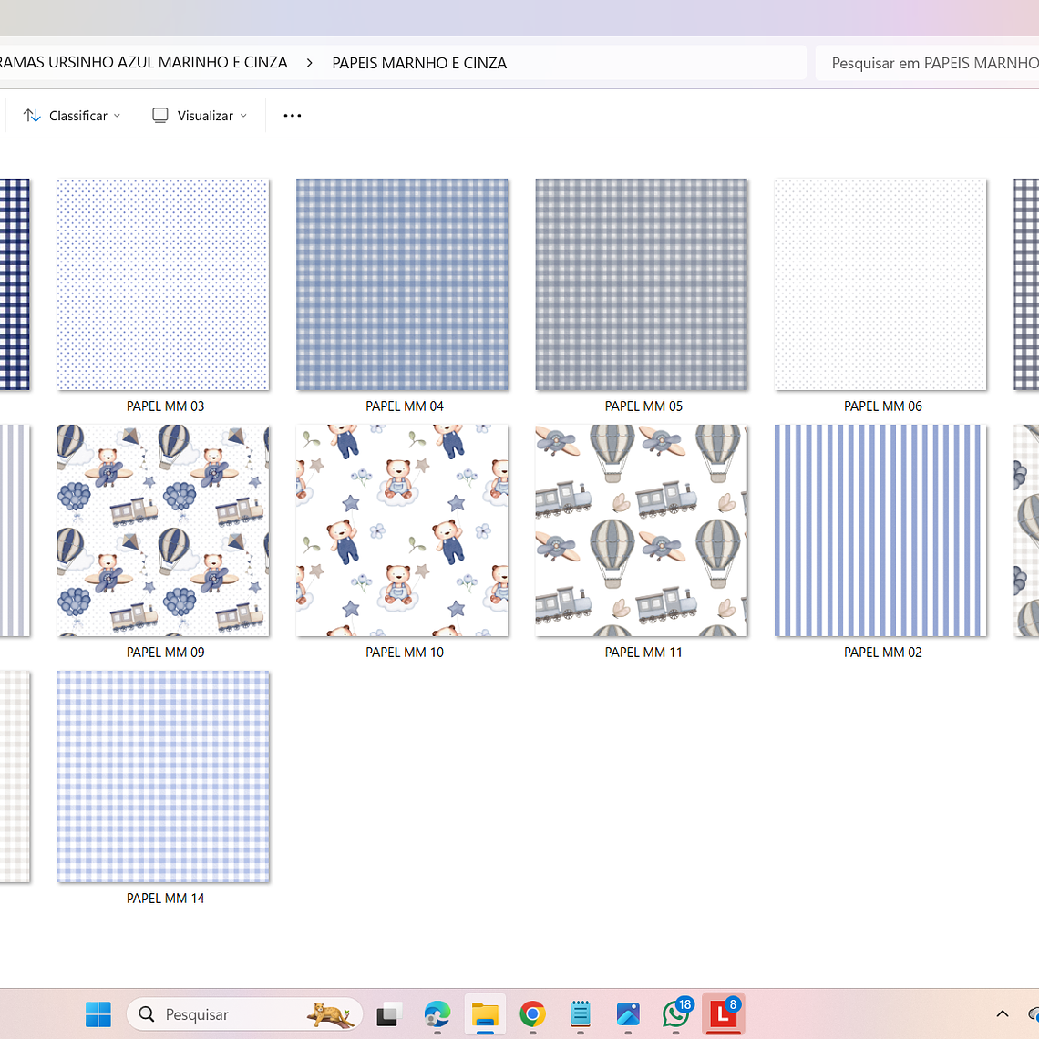 Kit Digital Monogramas Ursinho Azul Marinho 6
