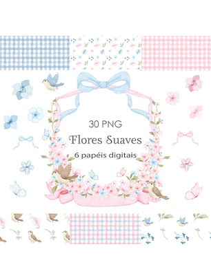 Kit Digital Flores Suaves
