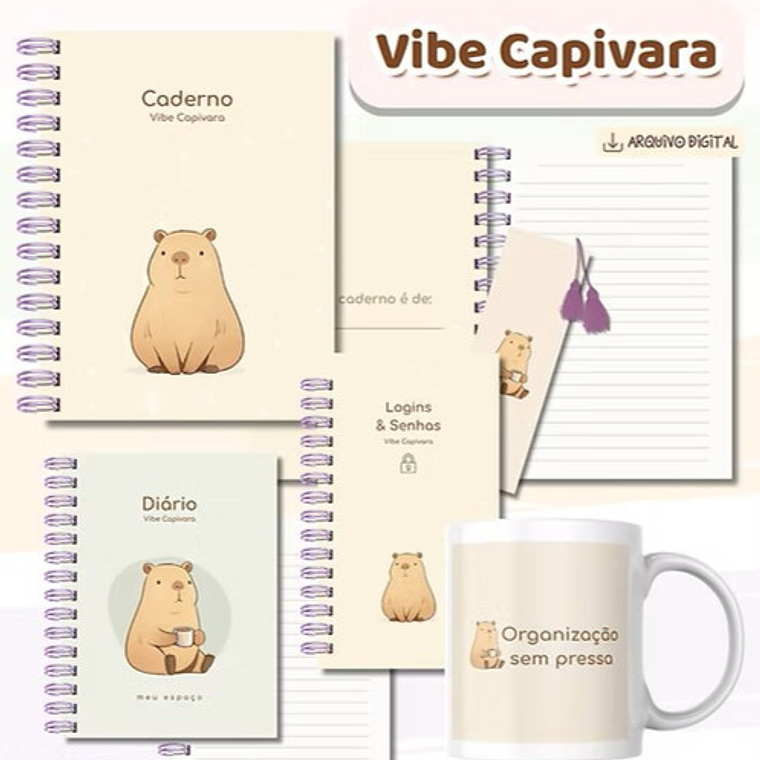 Arquivo Pack Encadernação Vibe Capivara 1