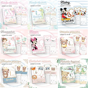 Pack Arquivos Cadernetas de Vacinas - 32 temas 