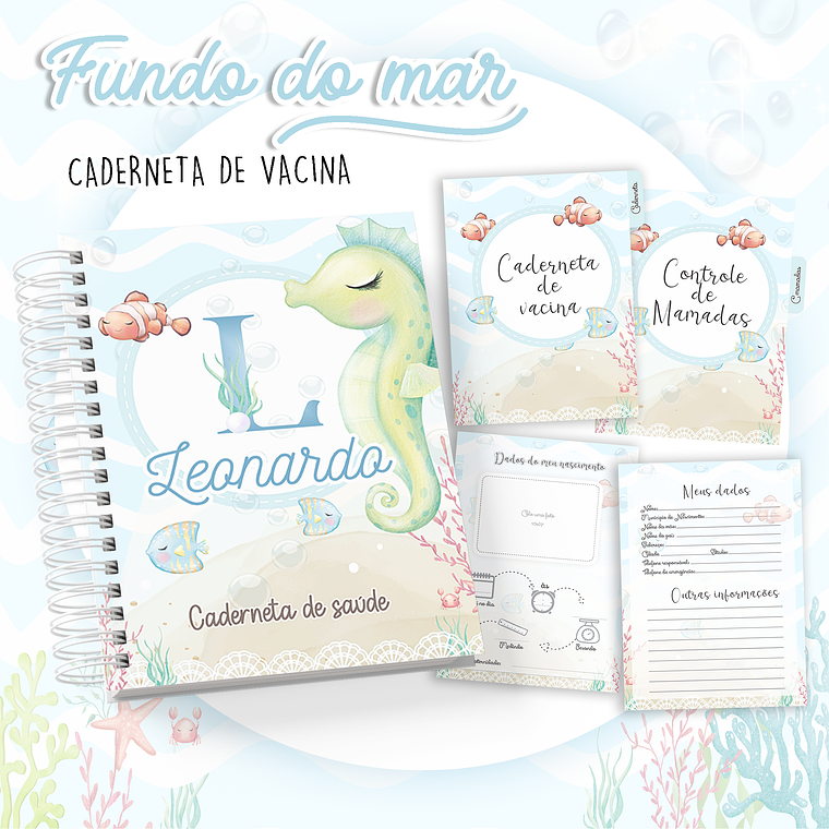Arquivo Caderneta de Vacina Fundo do Mar Menino 1