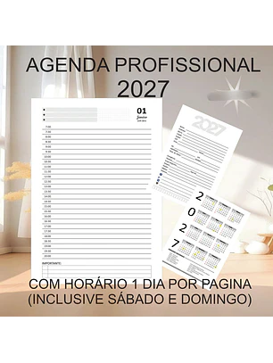 Arquivo Miolo Agenda Profissional 2027 Datado com e sem Horário