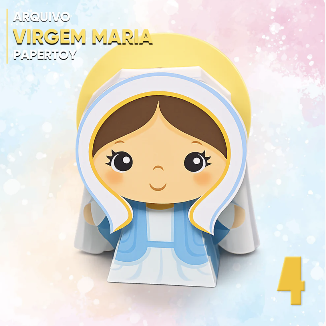 Arquivo de Corte Paper Toy Virgem Maria 1
