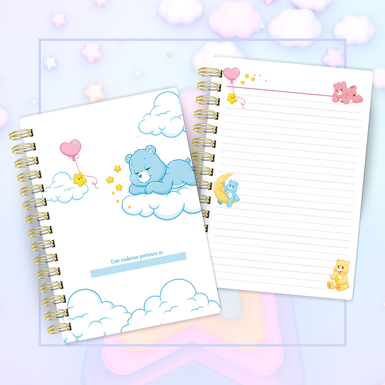 Arquivo Caderno A5 e Bloquinho A6 Ursinhos Carinhosos  2
