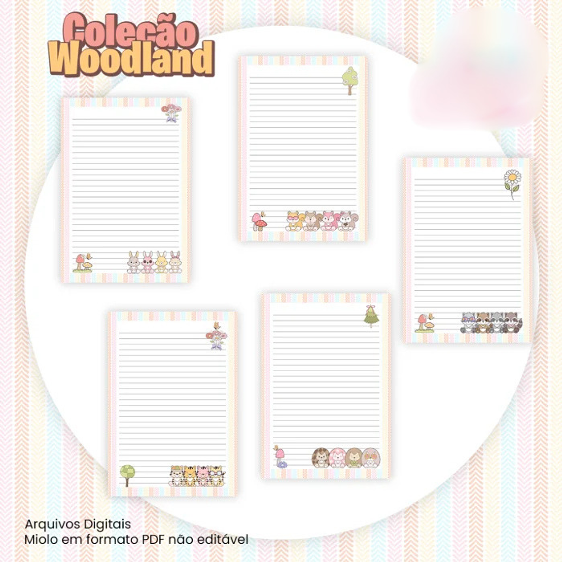 Arquivo Combo Bloco de Anotações Coleção Woodland 1