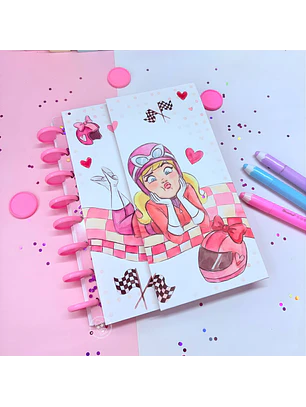 Arquivo Caderno Especial Duplo Disco A5 - Penelope Pitstop