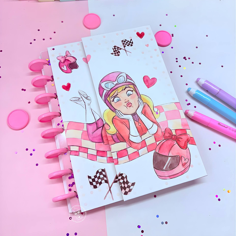 Arquivo Caderno Especial Duplo Disco A5 - Penelope Pitstop 1