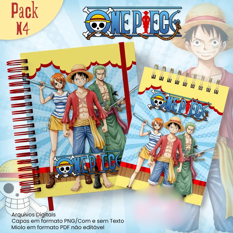 Arquivo Caderno Pautado A5+Bloquinho A6 One Piece N4 1