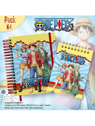 Arquivo Caderno Pautado A5+Bloquinho A6 One Piece N4
