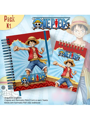 Arquivo Caderno Pautado A5+Bloquinho A6 One Piece N1