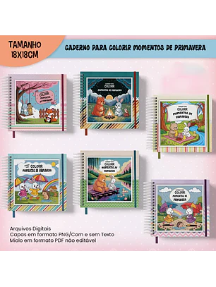 Arquivo Caderno Para Colorir Momentos de Primavera – 18x18cm