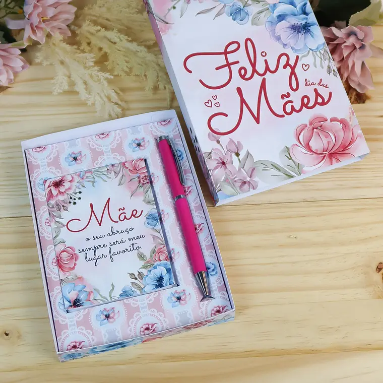 Arquivo Digital Caixa para Bloquinho e Caneta - Dia das Mães 1