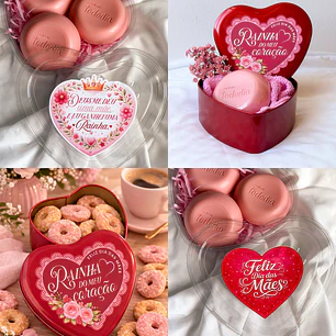Arquivo Dia das Mães Rótulos para Caixa Coração 