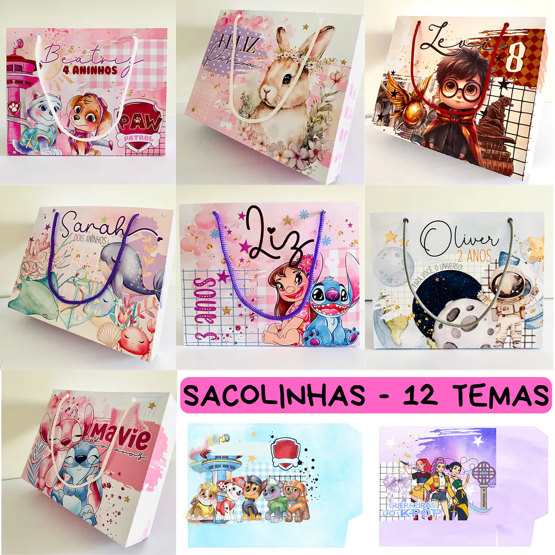 Arquivo de Corte Sacolinhas - 12 temas 1