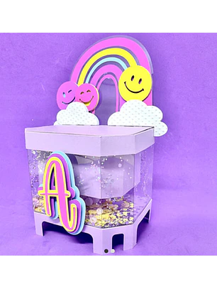 Arquivo de Corte Vitrine Sextavada com Pezinhos