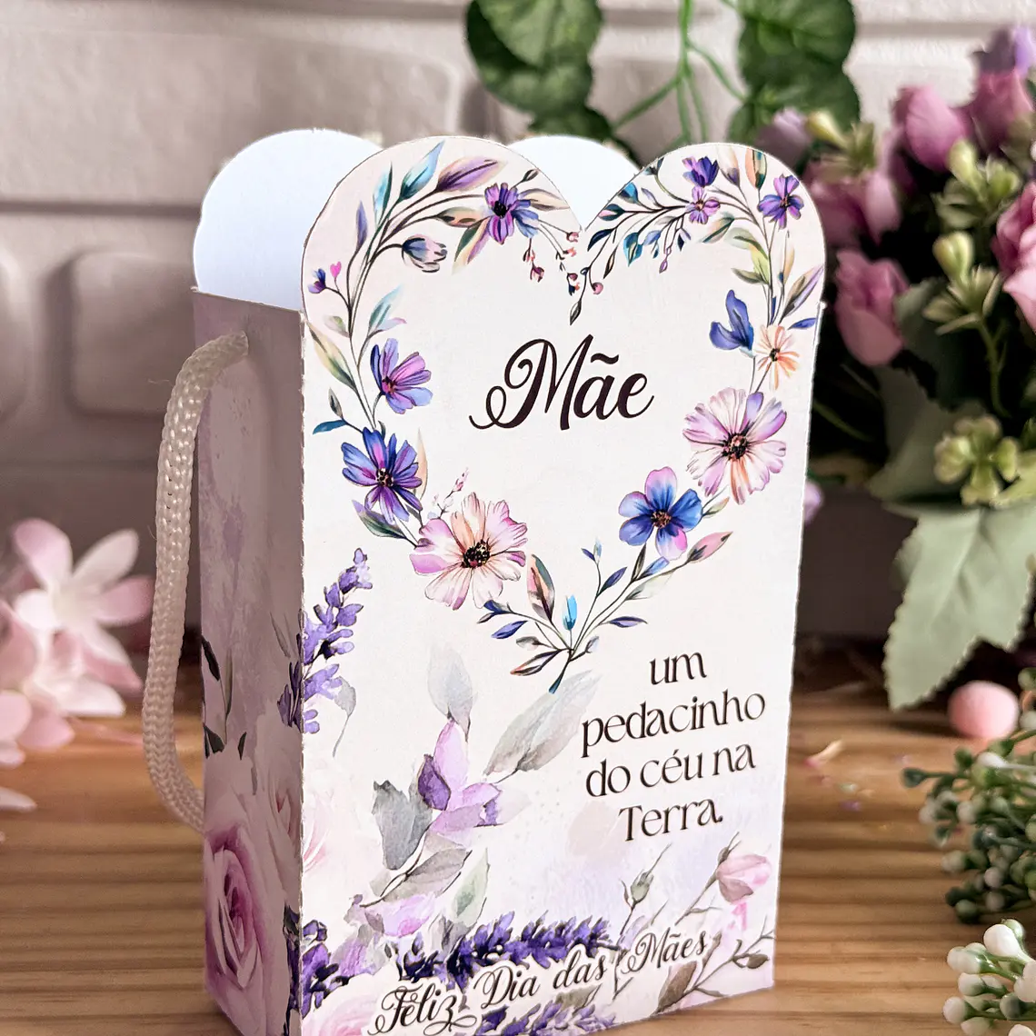 Arquivo de Corte Sacolinha Borda Coração - Dia das Mães 1