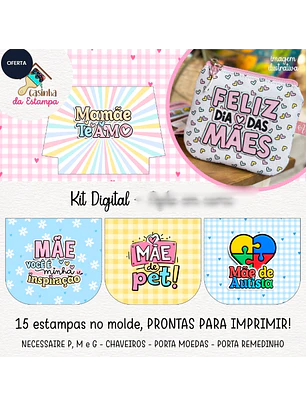 Pack de Estampas Necessaire - Dia das Mães