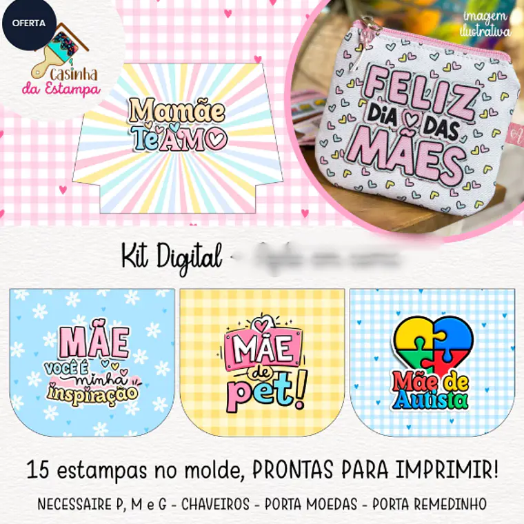 Pack de Estampas Necessaire - Dia das Mães 1