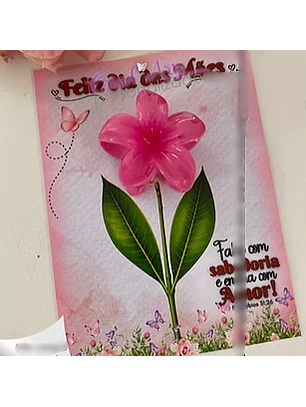 Arquivo Dia das Mães Card Mini Presilha Flor