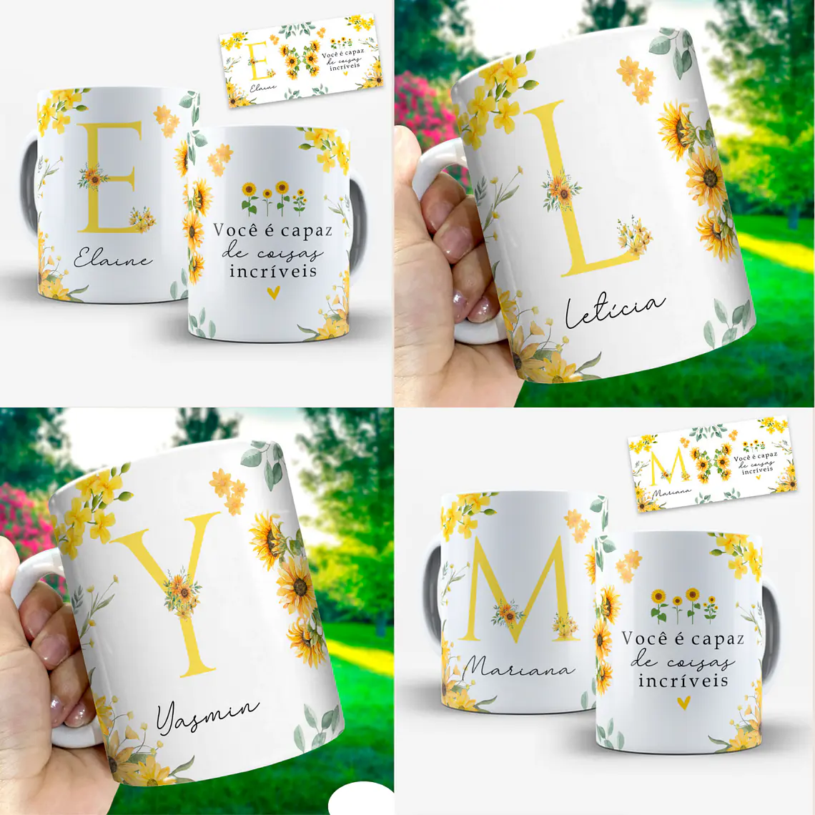 26 Artes Para Canecas Alfabeto Girassol  1