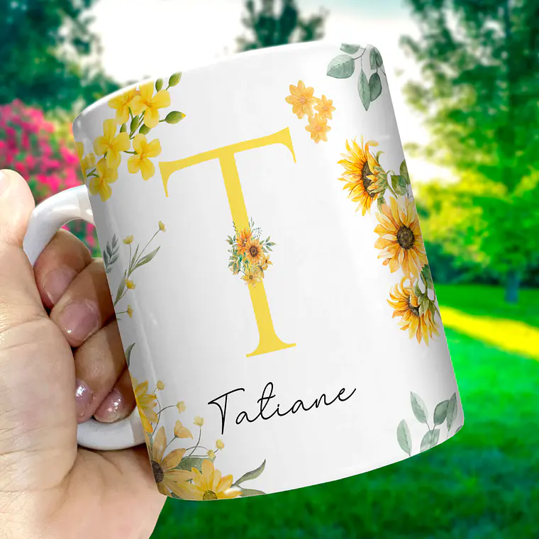 26 Artes Para Canecas Alfabeto Girassol  2