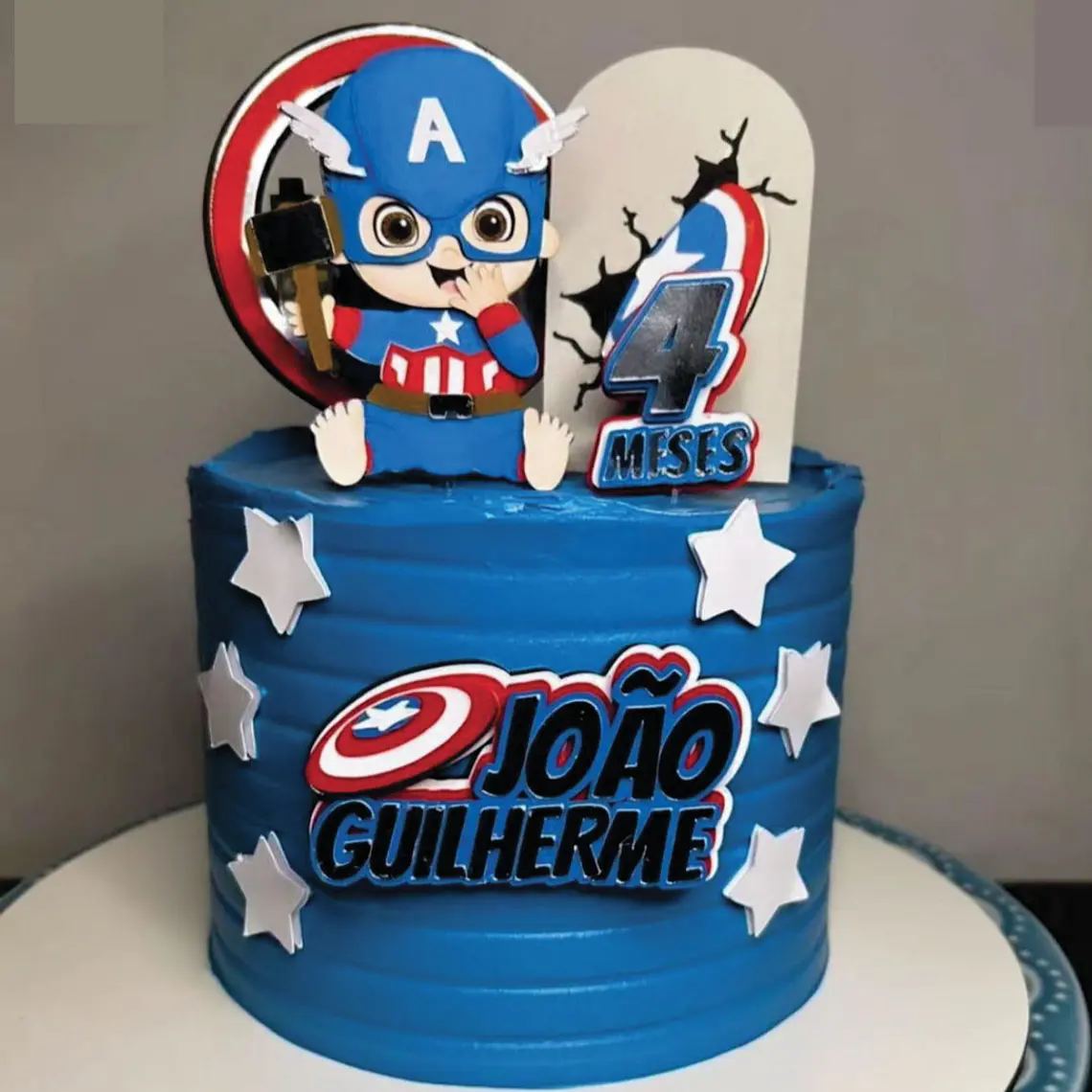 Arquivo de Corte Topo de Bolo Capitãpo América Baby 1