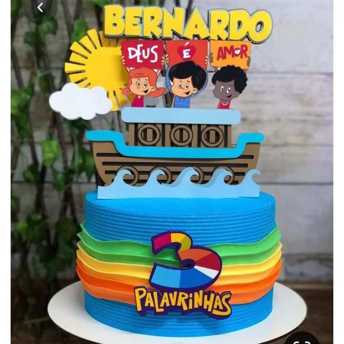 Arquivo de Corte Topo de Bolo 3 palavrinhas 1