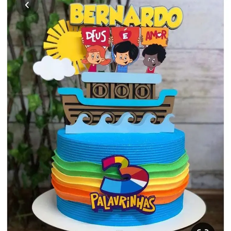 Arquivo de Corte Topo de Bolo 3 palavrinhas 1