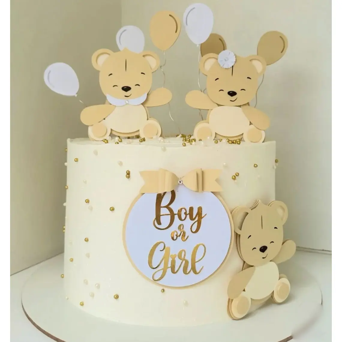 Arquivo de Corte Topo de Bolo Chá Revelação Ursinho 1