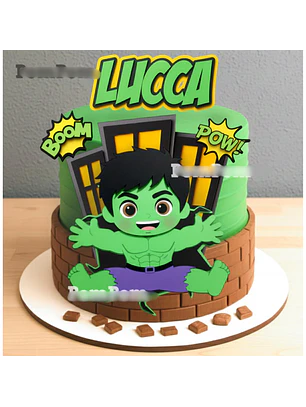 Arquivo de Corte Topo de Bolo Hulk Cute