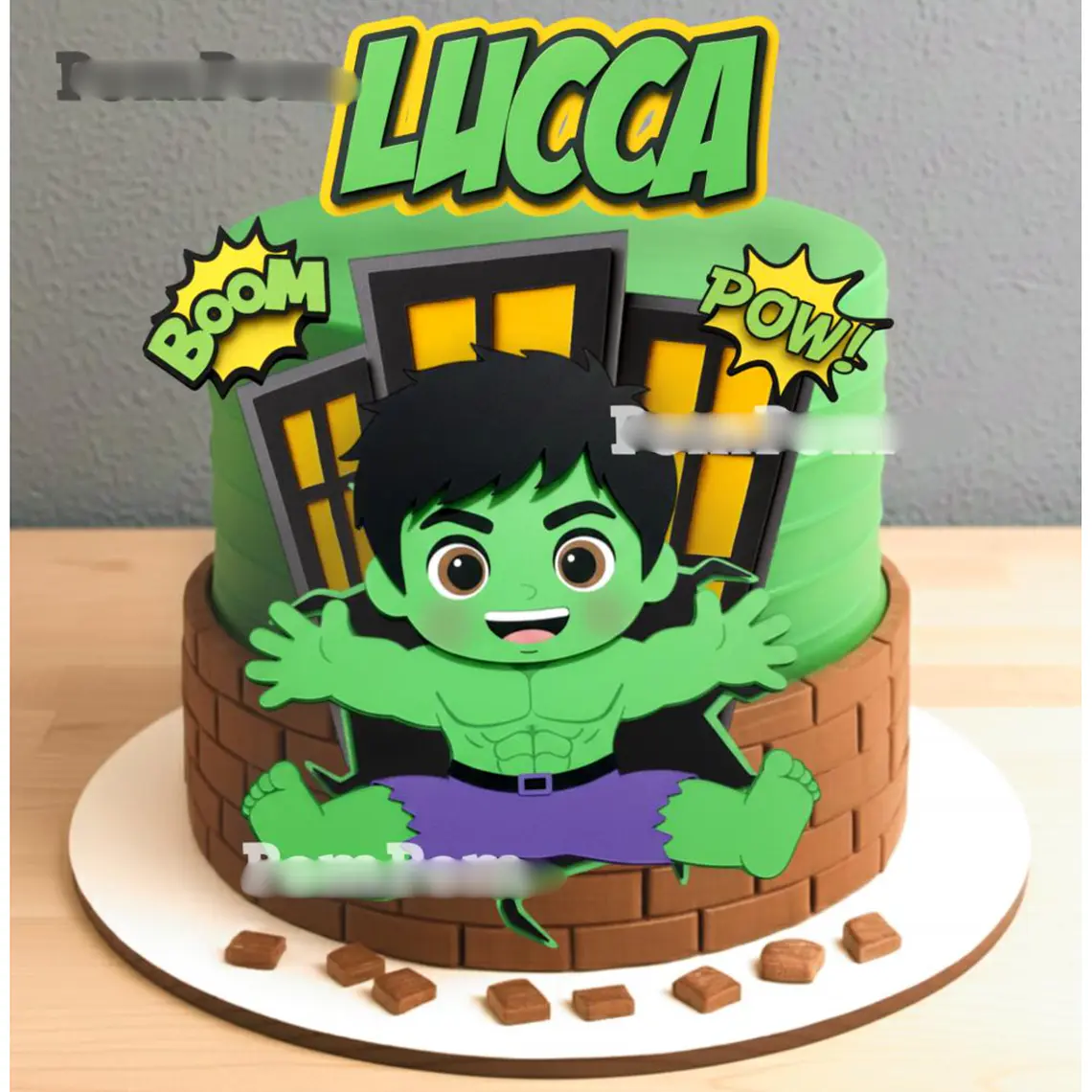 Arquivo de Corte Topo de Bolo Hulk Cute 1