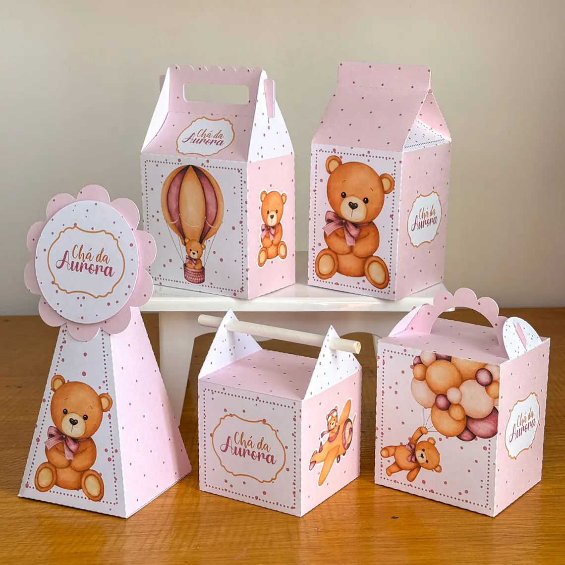 Arquivo de Corte Chá de bebê ursinha Rosa  5