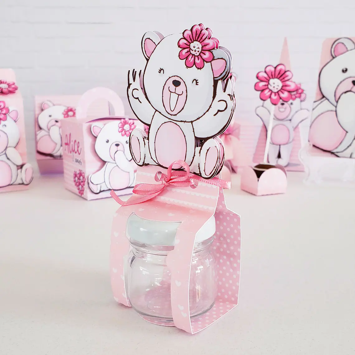 Arquivo de Corte Ursinha Rosa Festa 3