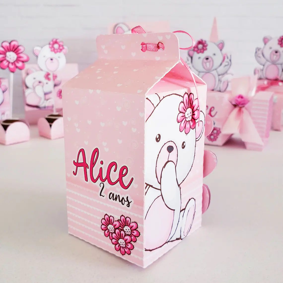 Arquivo de Corte Ursinha Rosa Festa 7