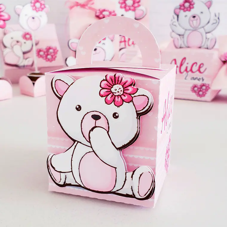 Arquivo de Corte Ursinha Rosa Festa 10