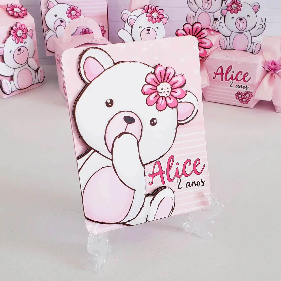 Arquivo de Corte Ursinha Rosa Festa 12