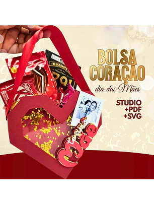 Arquivo Dia das Mães Caixa Bolsa Coração para Doces