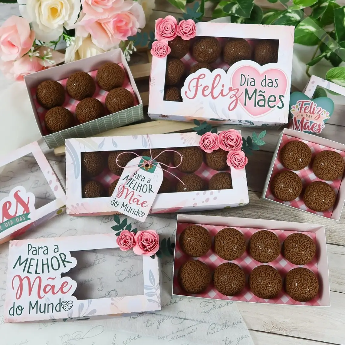 Arquivo de corte pack dia das mães caixas para doces 2