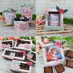 Arquivo de corte pack dia das mães caixas para doces