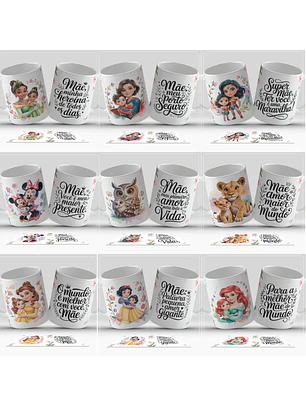 Pack de Artes de Caneca dia das mães - mãe e filhos
