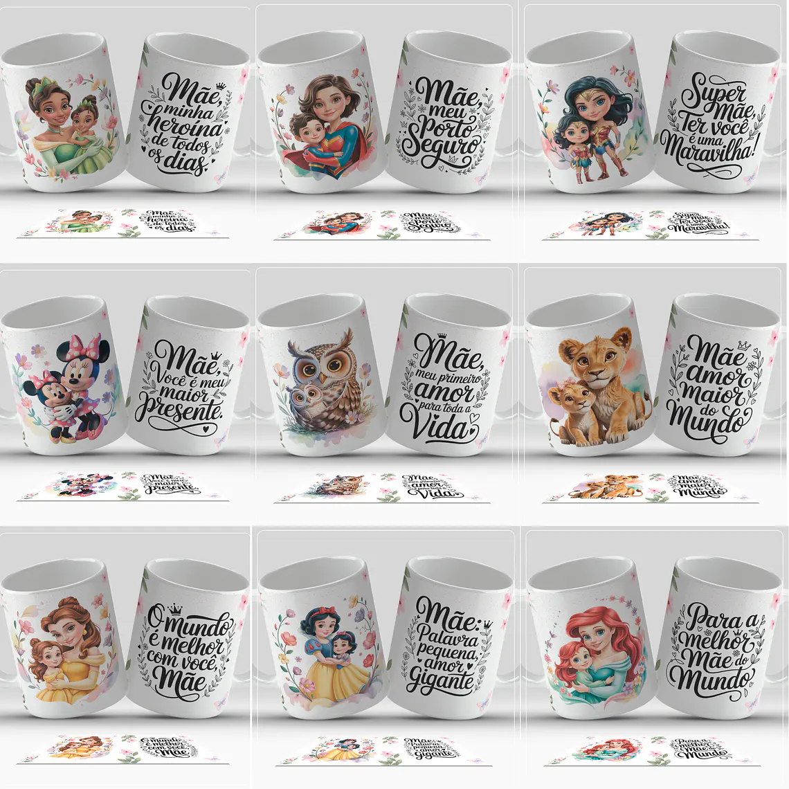 Pack de Artes de Caneca dia das mães - mãe e filhos 1