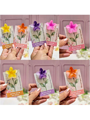 Card Presilha Flor 4cm - Dia das Mães