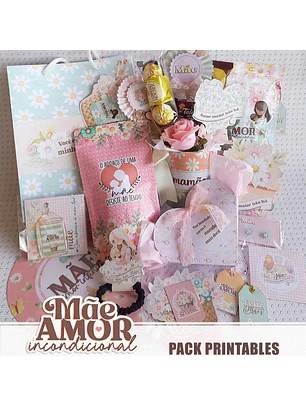 Pack Arquivos Printable Mãe Amor Incondicional - Dia das Mães
