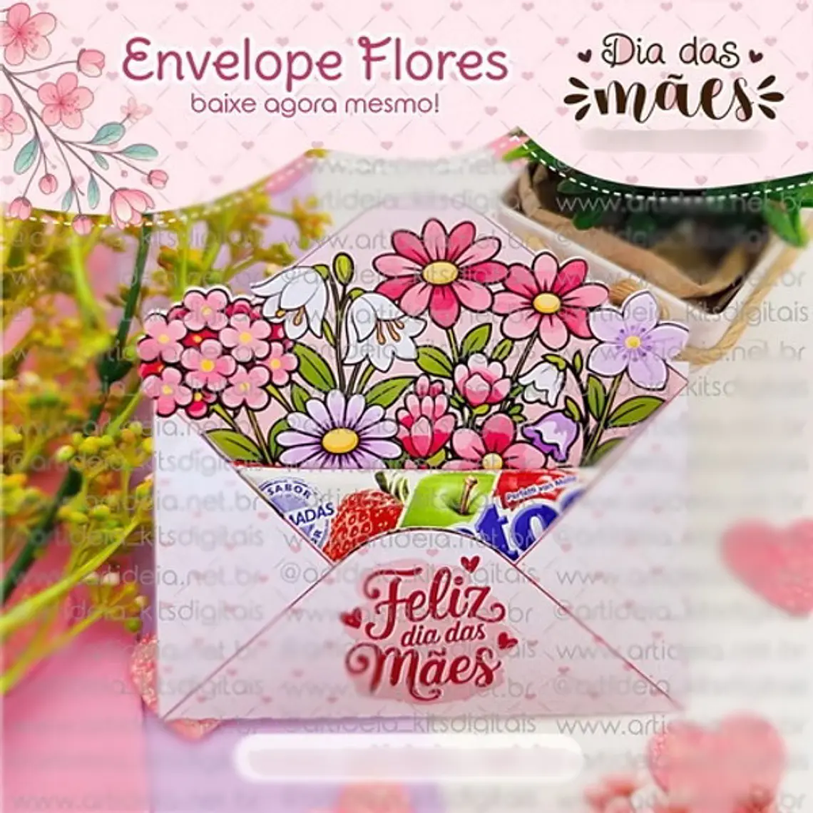 Arquivo Digital - Envelope Flores Dia das Mãe 1
