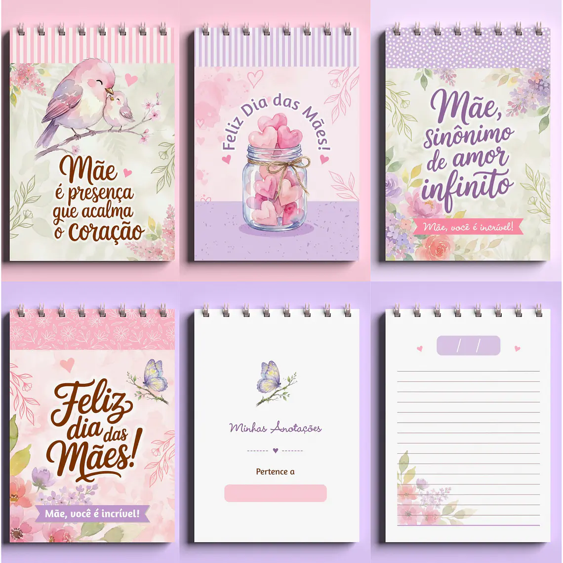 Arquivo Digital - Bloco A6 - wire-o espiral - Dia das Mães 2026 1