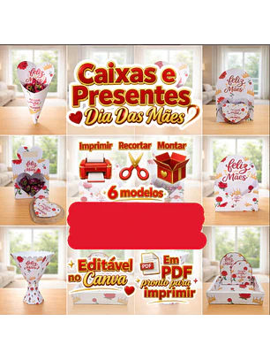 Combo Arquivos Caixas e Presentes Dia das Mães