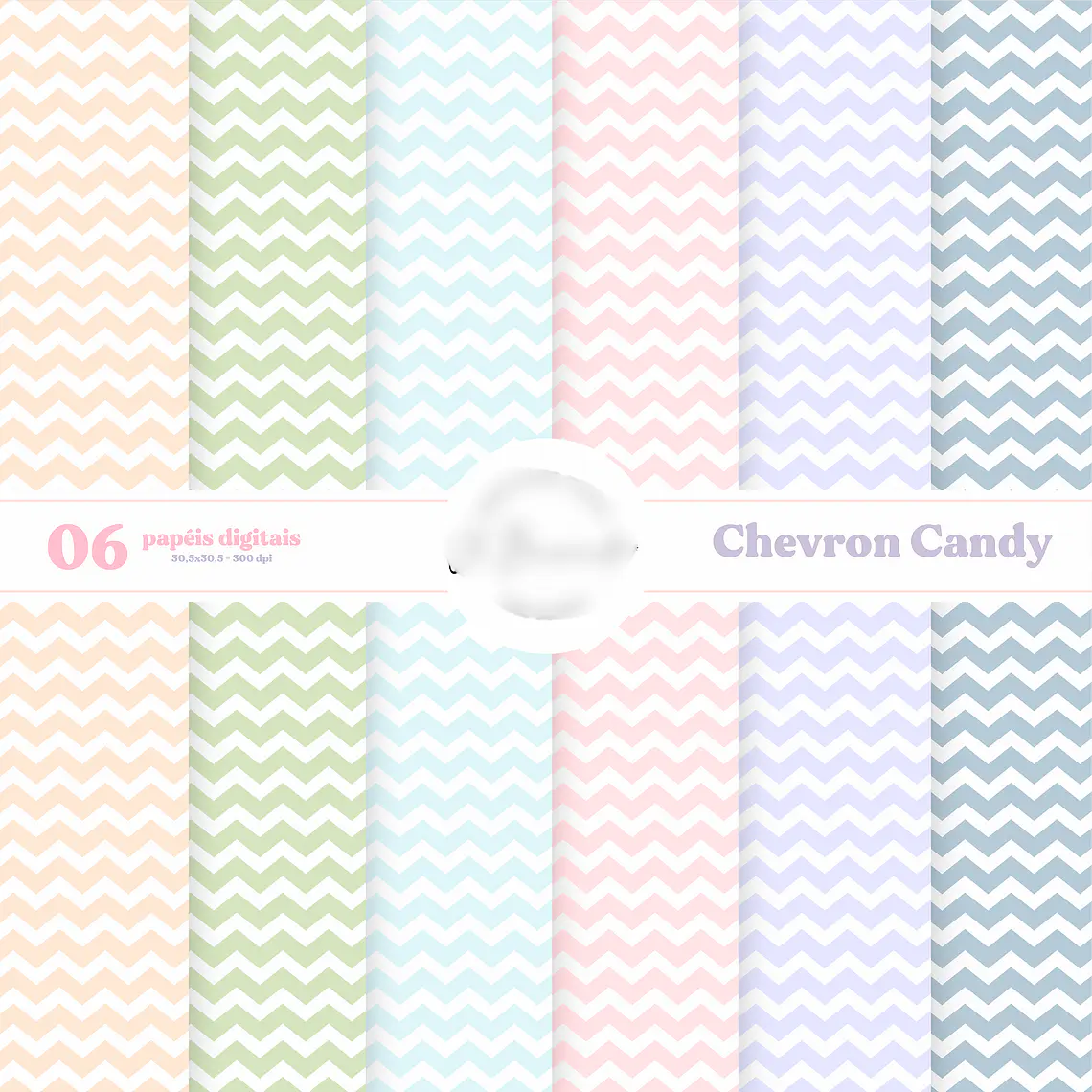Kit Digital Papéis Chevron 1