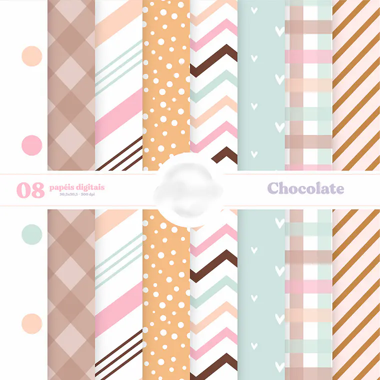 Kit Digital Papéis Chocolate 1