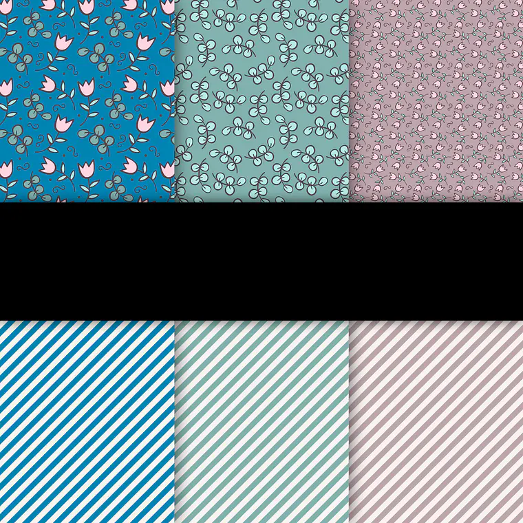 Kit Digital Floral Hand Draw Digital Paper 1