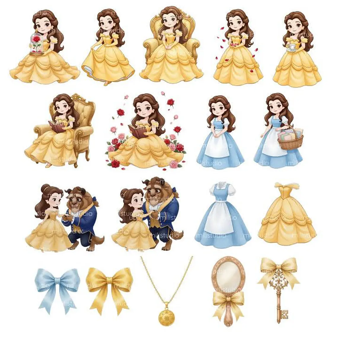 Kit Digital Princesa Bela 2